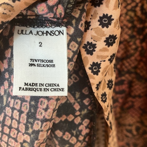 ULLA JOHNSON Mika Print Halter Neck Silk Midi Dress Size 2 $730 Tie Shoulders - Picture 14 of 14